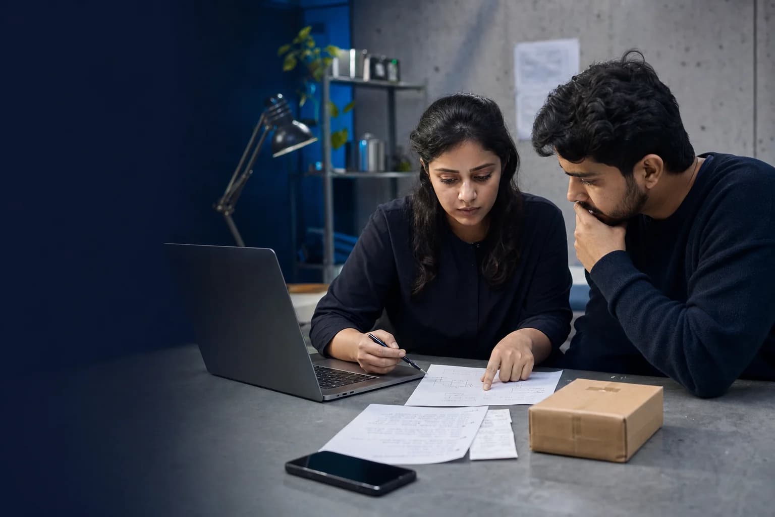 Commerce engineers reviewing storefront evidence together