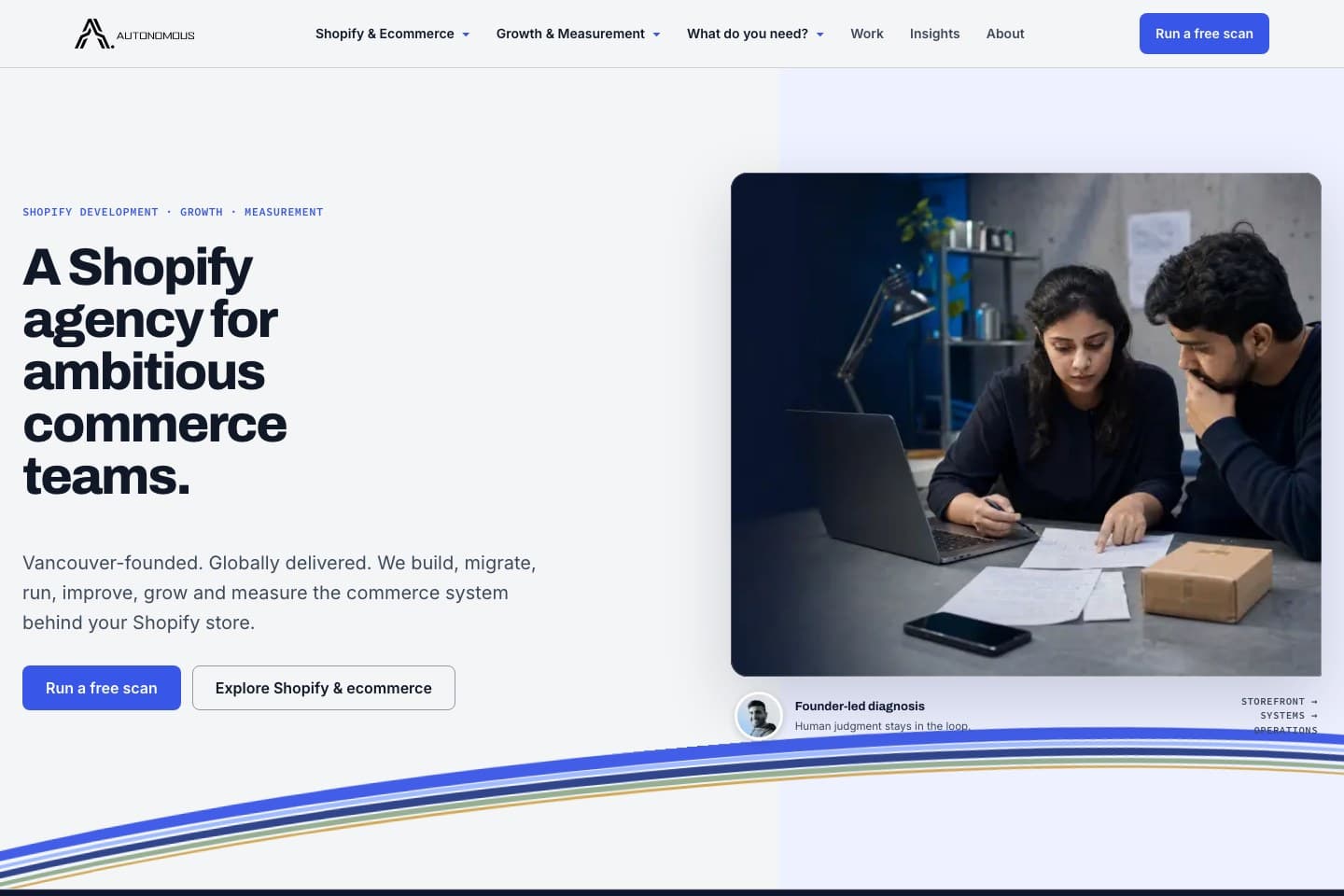 Autonomous website introducing Shopify and ecommerce engineering