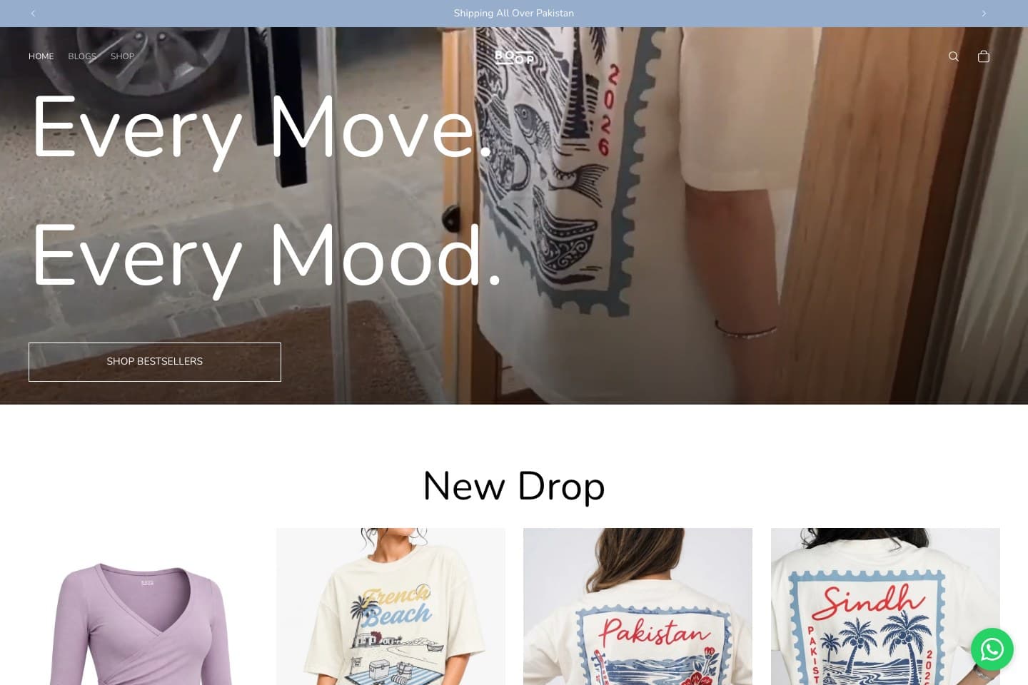 Boop Body storefront and current clothing collection