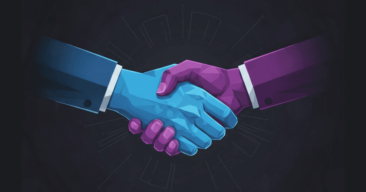 A handshake symbolizing a strong partnership between a client and a tech agency for a successful technical project.