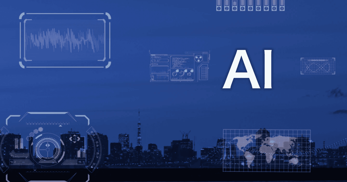 Futuristic AI concept with a digital interface overlay on a city skyline, symbolizing artificial intelligence, automation, and advanced technology.