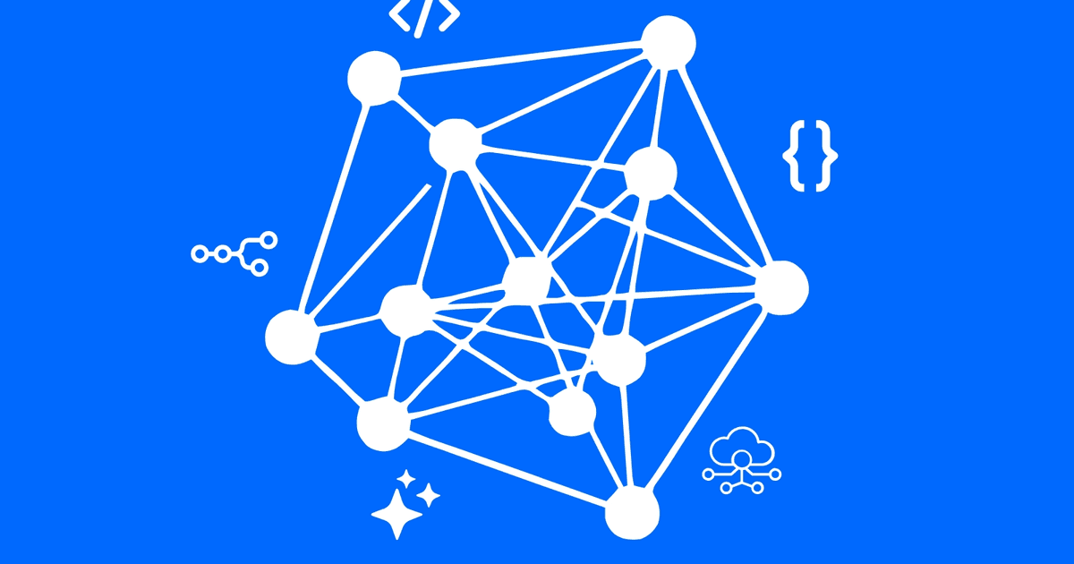 A graphic of an interconnected web of nodes, similar to a neural network, set against a blue background. The nodes represent different data points or systems, and the lines connecting them symbolize APIs as a seamless, organized network for communication and data flow. Surrounding the web are abstra
